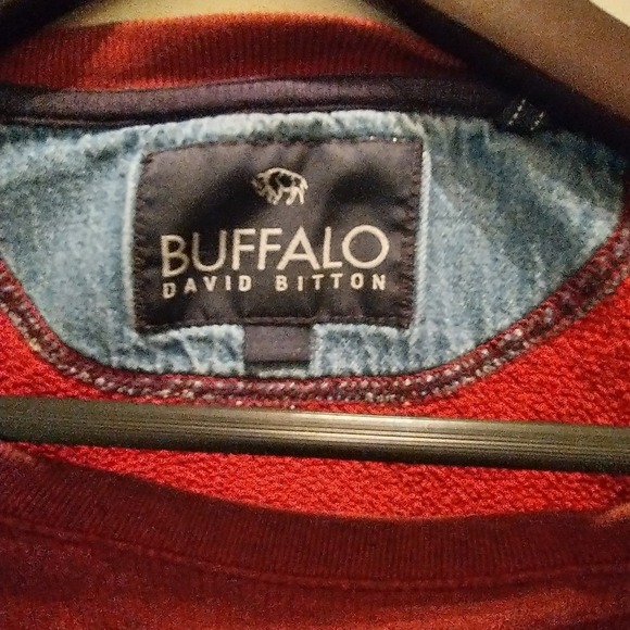 Buffalo David Bitton-crew neck pullover sweatshirt size xl burgundy color - Picture 10 of 11